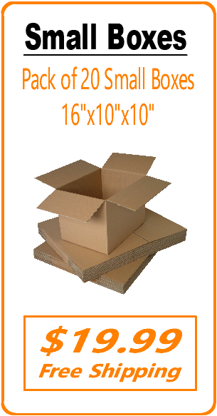 1. Small Boxes Pack Of 20 Boxes 16″ x 10″ x 10″ – Order Moving Boxes